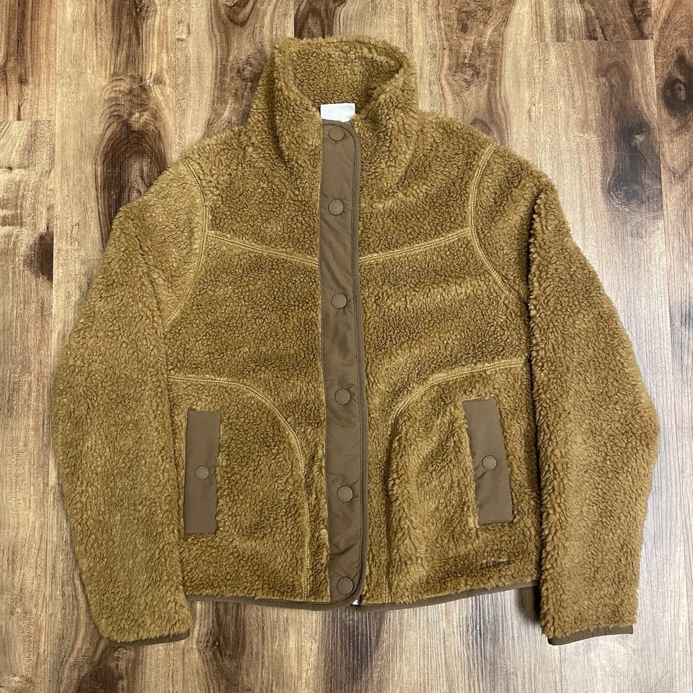 L.L. Bean Bean's Sherpa Fleece Jacket Antique Gold Womens XS Style 515832